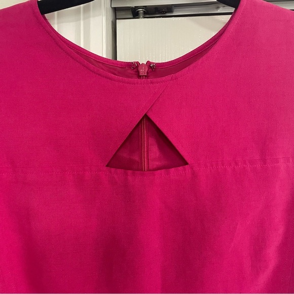 Jones New York Vintage Silk Linen Sheath Dress Size 14 Fuchsia Pink - Picture 4 of 8